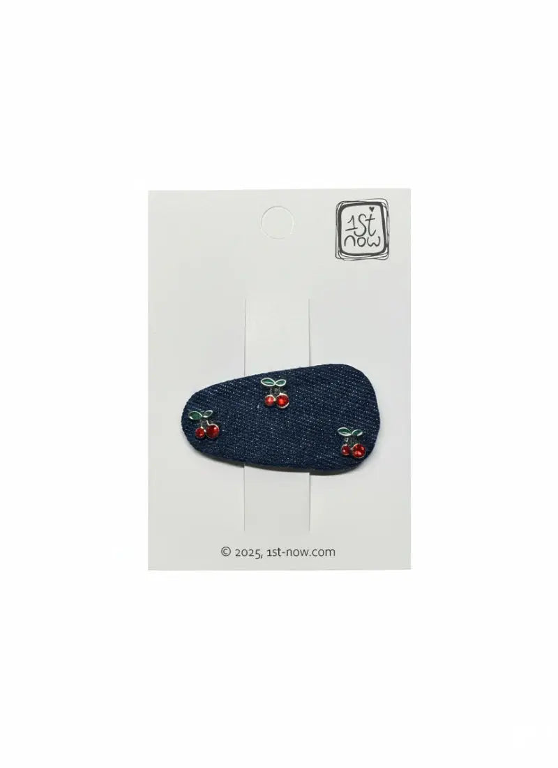 Girls Cherry Hair Clip | Triple Cherry with Red Embellishments by 1st-now.com