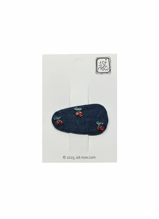 Girls Cherry Hair Clip | Triple Cherry with Red Embellishments by 1st-now.com