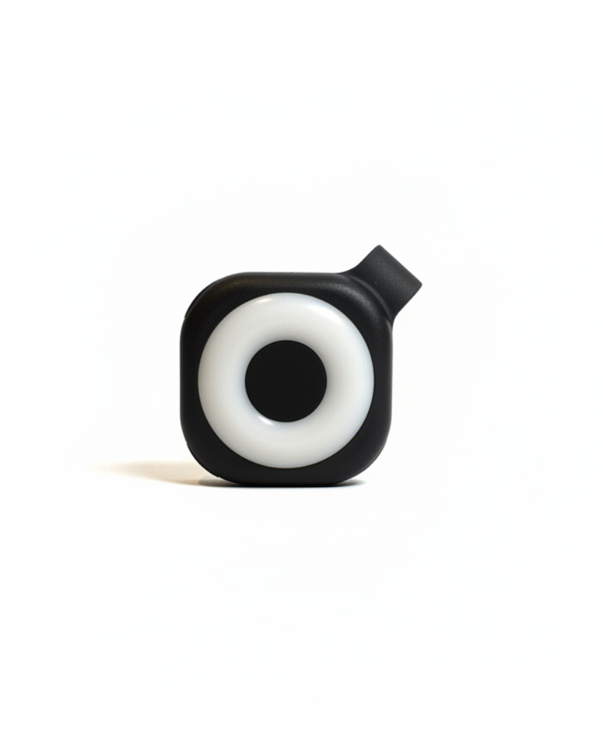 Wearable magnetic clip flashlight front view with round LED ring light